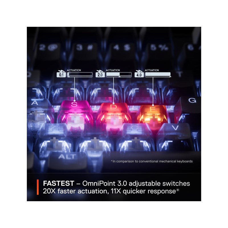 SteelSeries Apex Pro Gen 3 Wired RGB Mechanical Gaming Keyboard (US Layout) - Black - Open Box
