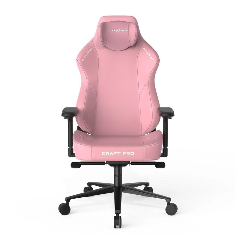 DXRacer Craft Pro Classic Gaming Chair - Pink + GAMEON 3in1 L-Shaped Slayer II XL Series Gaming Desk - Black