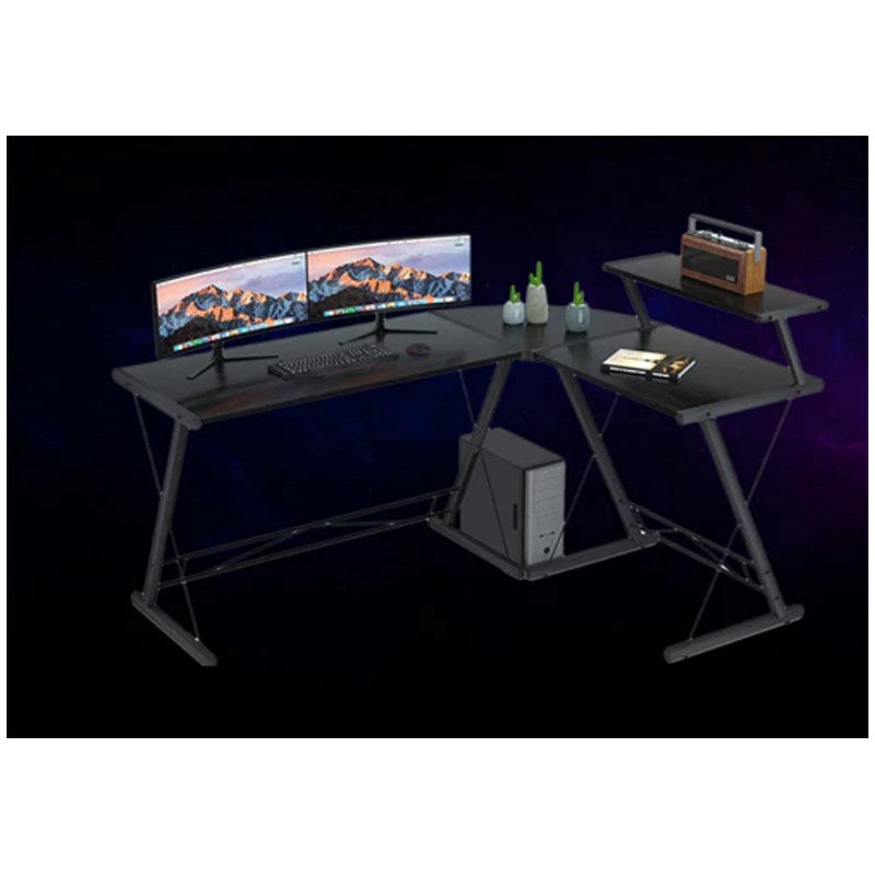 DXRacer Drifting Series XL Gaming Chair - White + GAMEON 3in1 L-Shaped Slayer II XL Series Gaming Desk - Black