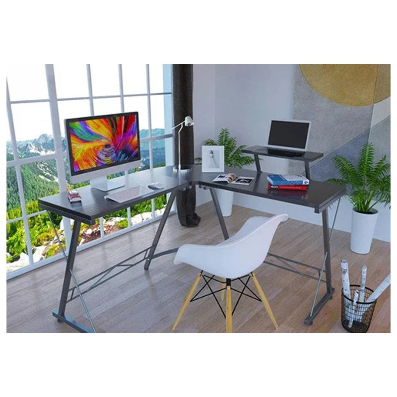 DXRacer Drifting Series XL Gaming Chair - White + GAMEON 3in1 L-Shaped Slayer II XL Series Gaming Desk - Black