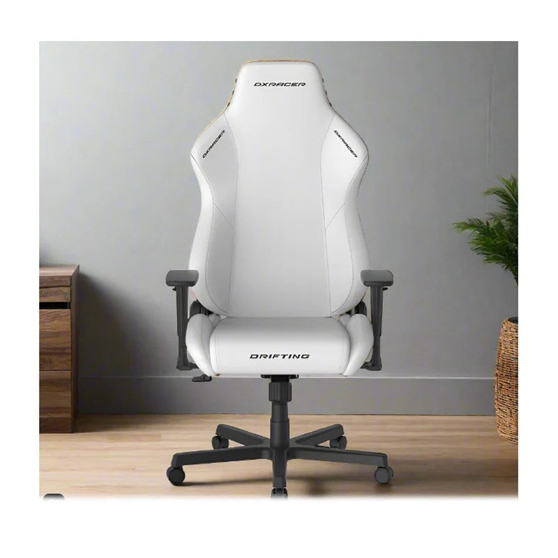 DXRacer Drifting Series Large Size Gaming Chair - White + GAMEON 3in1 L-Shaped Slayer II XL Series Gaming Desk - Black