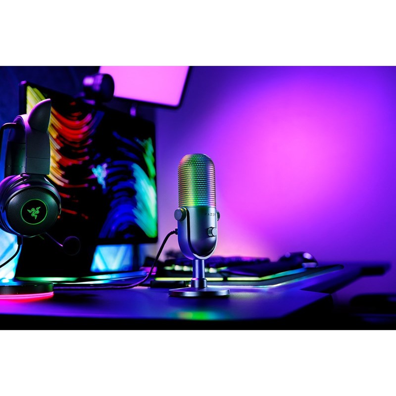 Razer Seiren V3 Chroma RGB USB Gaming & Streaming Microphone with Tap-to-Mute - Black
