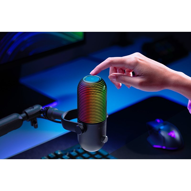 Razer Seiren V3 Chroma RGB USB Gaming & Streaming Microphone with Tap-to-Mute - Black