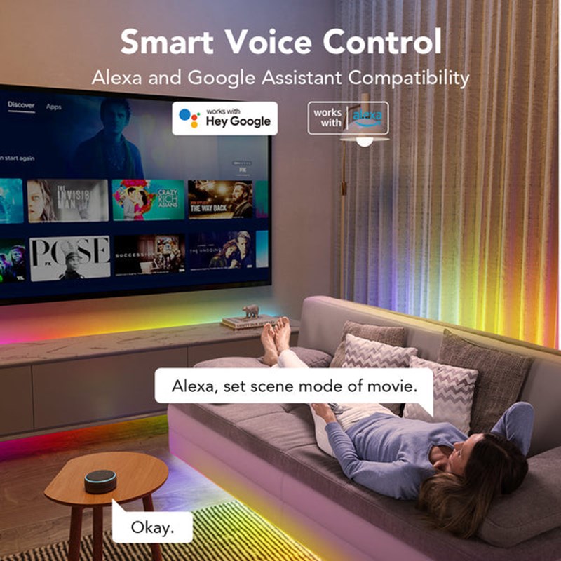 Govee RGBIC Wi-Fi + Bluetooth LED Strip Lights With Protective Coating