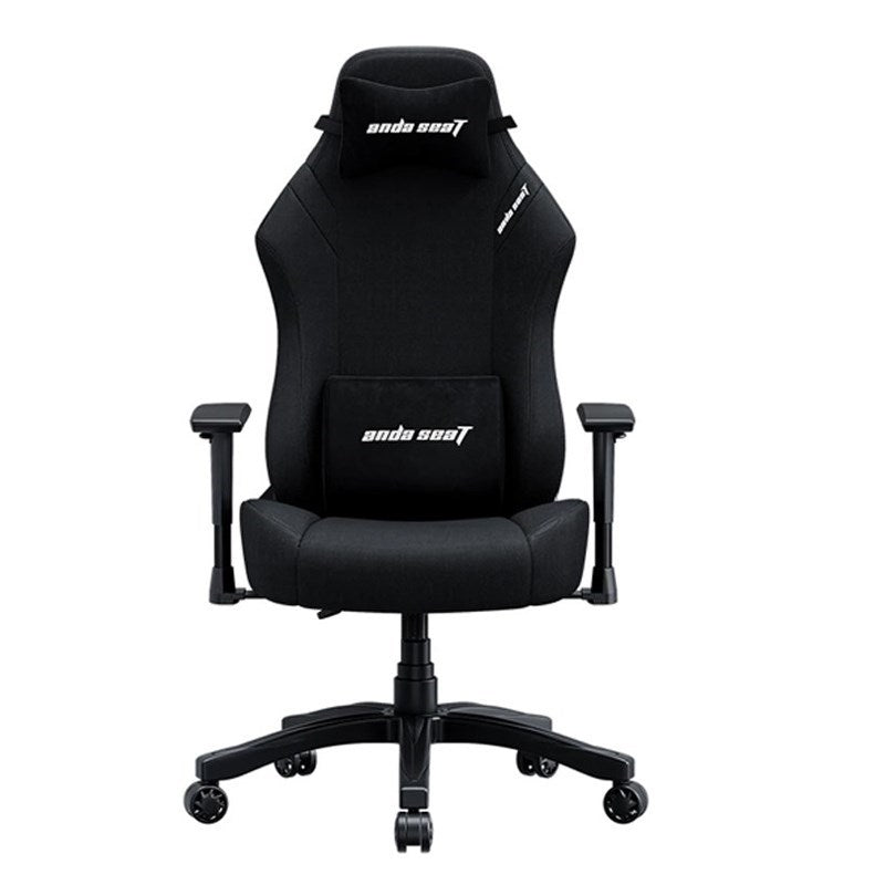 Andaseat Luna Series Gaming Chair Large - Black Fabric with Andaseat Green-Touch Natural Bamboo Charcoal Seat Mat