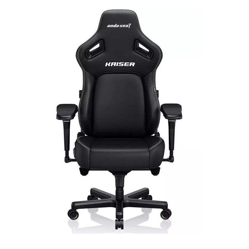 Andaseat Kaiser 4 XL Gaming Chair - Black with Andaseat Green-Touch Natural Bamboo Charcoal Seat Mat