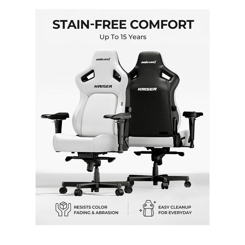 Andaseat Kaiser 4 XL Gaming Chair - Black with Andaseat Green-Touch Natural Bamboo Charcoal Seat Mat