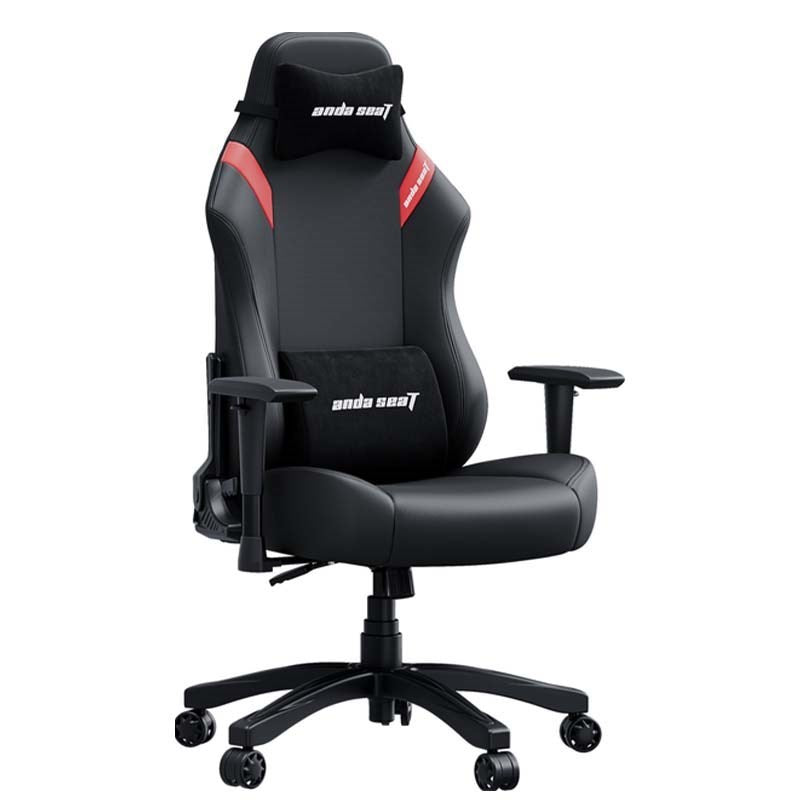 Andaseat LUNA Series Large Gaming Chair - Black/Red with Andaseat Green-Touch Natural Bamboo Charcoal Seat Mat
