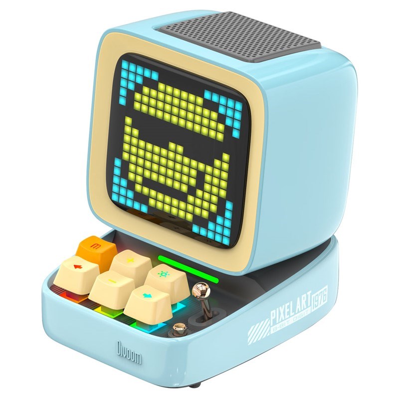 Divoom Pixel Art Bundle - Ditoo-Pro Speaker (Blue) + Timebox Evo Speaker with LED Display & Alarm Clock (Black)