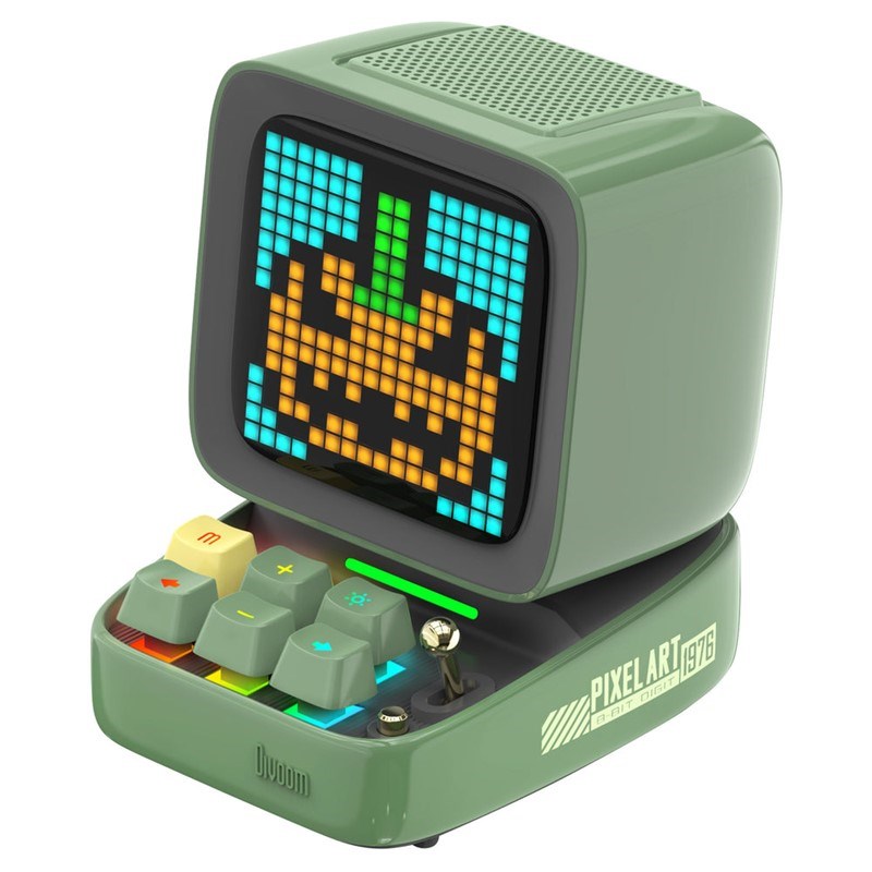 Divoom Pixel Art Bundle - Ditoo-Pro Speaker (Green) + Timebox Evo Speaker with LED Display & Alarm Clock (Black)