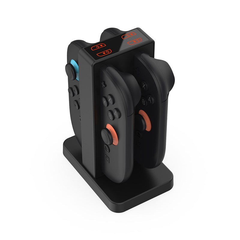 Dobe TNS-3192B Magnetic Charging Stand for Nintendo Switch 2 (N-S 2), HJoy-Con with 4-Ports, Charging Dock with LED Indicators & Portable Design - Black