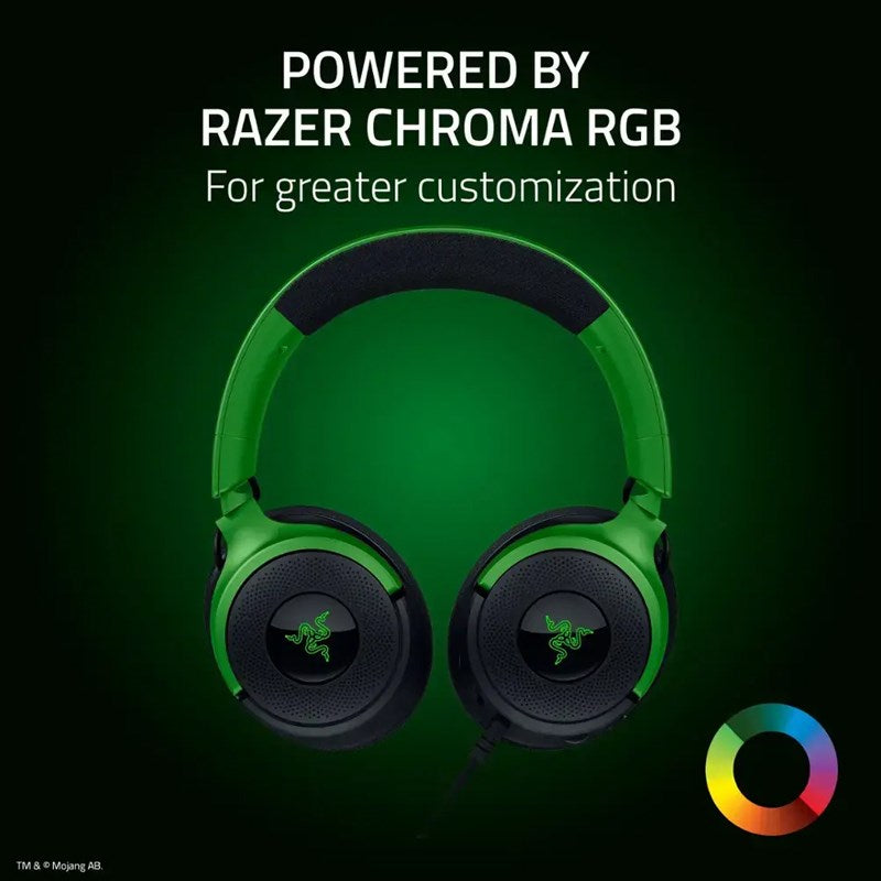 Razer Kraken V4 X Wired USB-C Gaming Headset for PC, PS5, Switch, Mobile - Minecraft Edition