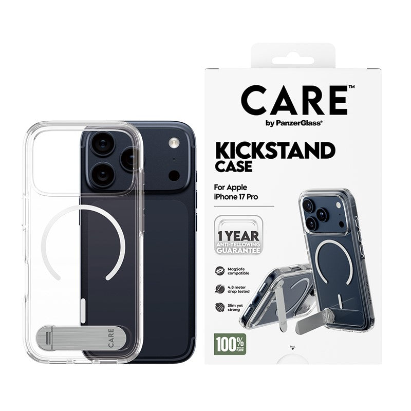 PanzerGlass Care iPhone Air / iPhone 17 Pro / iPhone 17 Pro Max Kickstand Case - Transparent