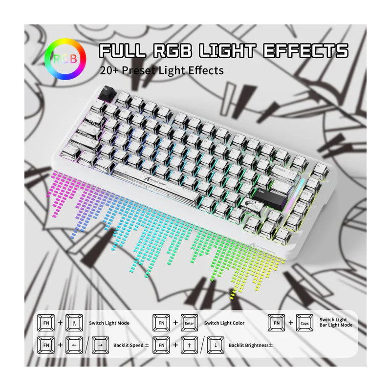 ATTACK SHARK X82PRO HE 75%, 8KHz, 0.01mm RT Wireless Tri-Mode Gaming Keyboard Magnetic Switch