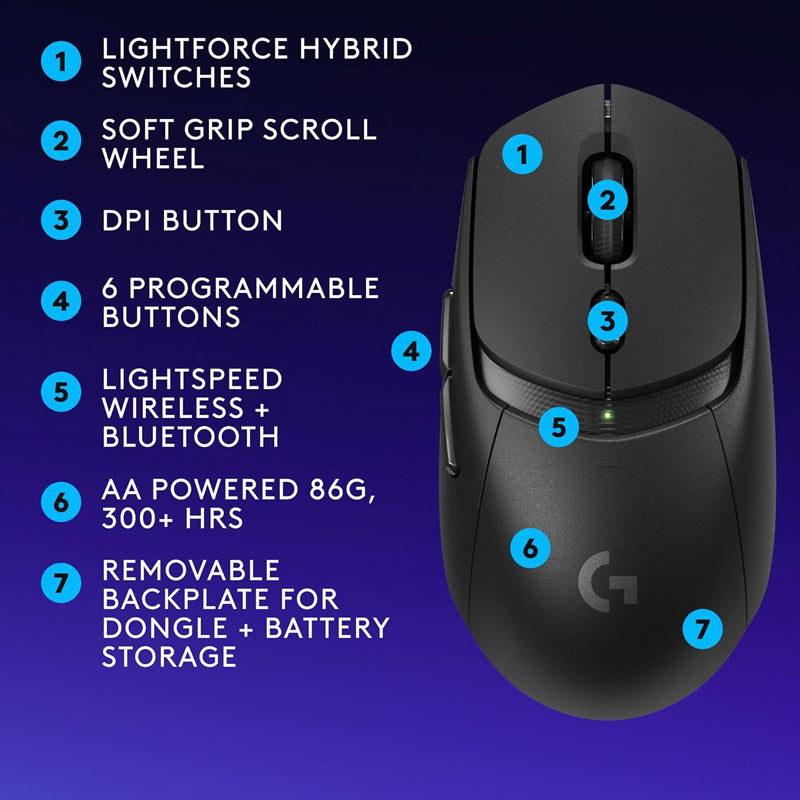 Logitech G309 LightSpeed Wireless Gaming Mouse - Black
