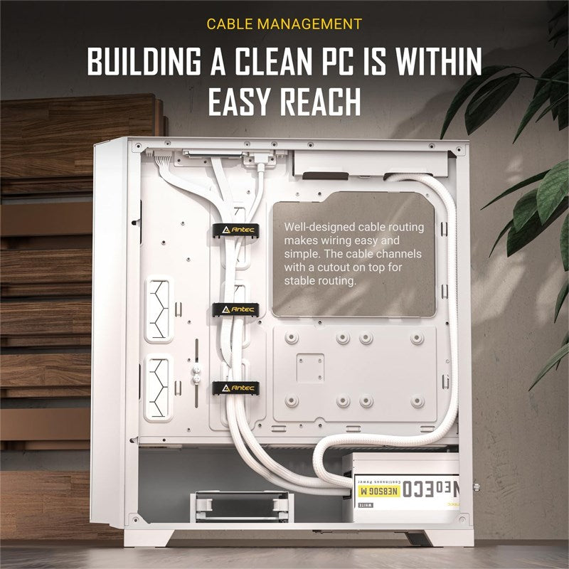 Antec P20C E-ATX Mid Tower Gaming PC Case - White (3 Fans Included)