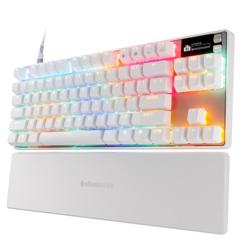 SteelSeries Apex Pro TKL Gen 3 Wired RGB Magnetic Switch Mechanical Gaming Keyboard - White (US Layout)