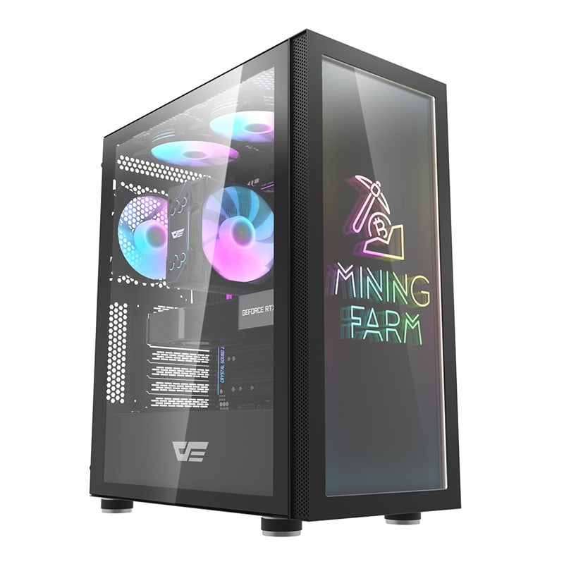 DarkFlash DK210 GRAFFITI ATX Mid Tower PC Gaming Case - Black