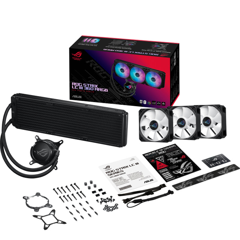 Asus ROG STRIX LC III 360 ARGB AIO Liquid CPU Cooler - Black
