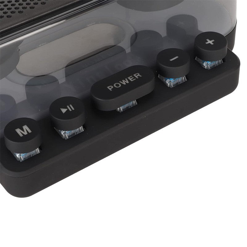 RGB Transparent Lightweight Bluetooth Speaker with Punk Keyboard, 3D Surround Sound and TF/USB/Type-C Interface