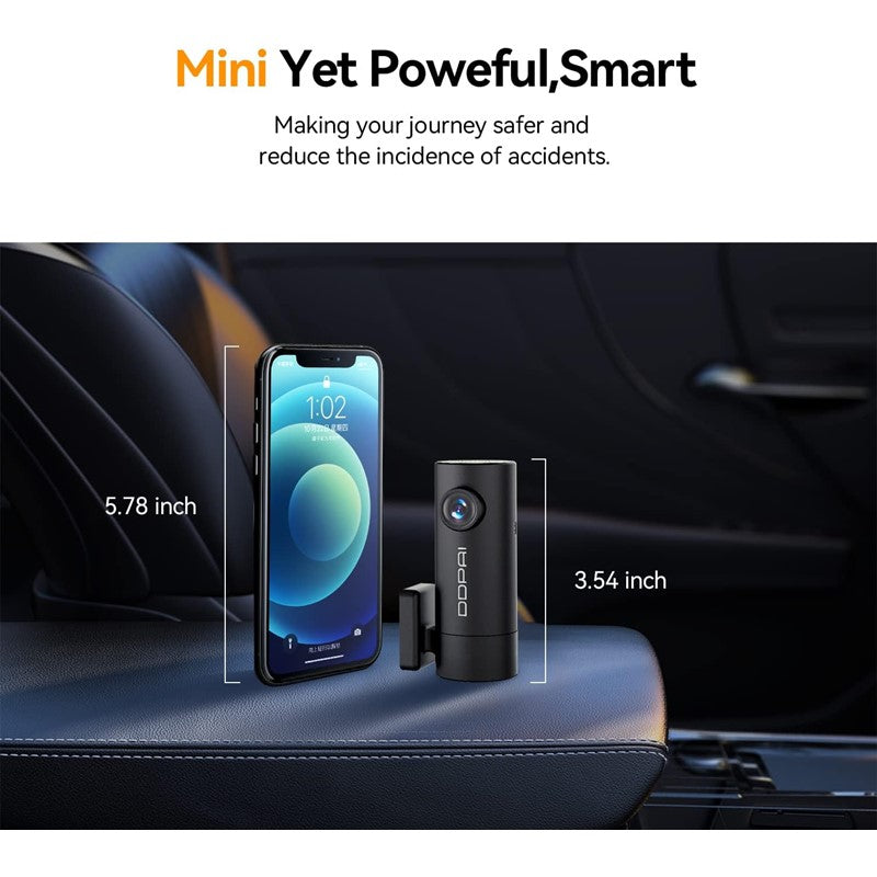 DDPAI Mini Pro Dash Cam, Wi-Fi 1296p Dash Camera, Emergency Accident Lock, 140 Wide Angle, Car DVR Dashboard Camera with G-Sensor, WDR, Built-in Super Capacitor
