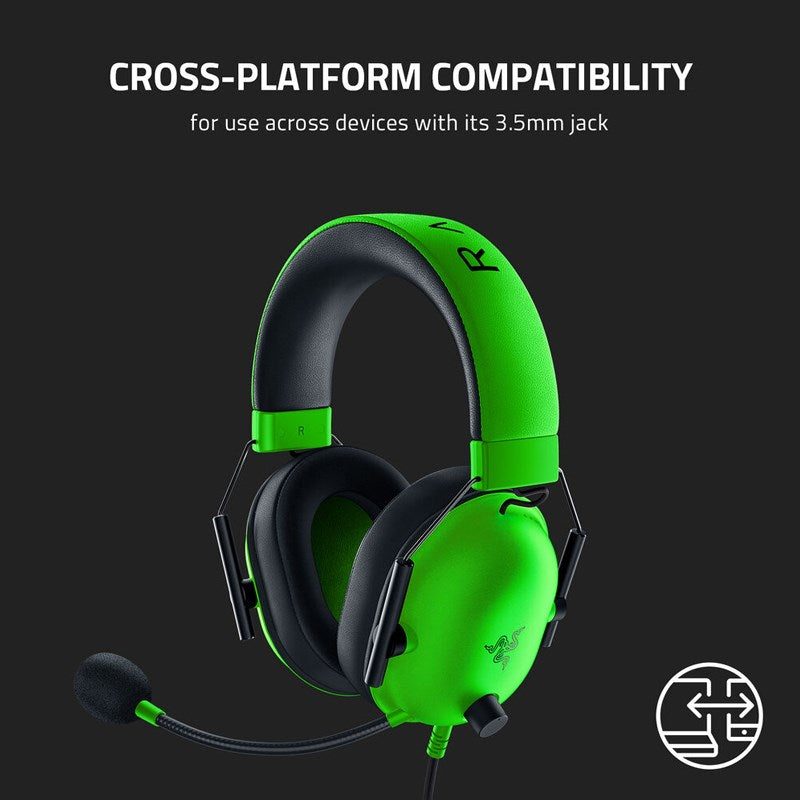 Razer BlackShark V2 X Multi-Platform Wired Esports Gaming Headset for PC, PS4/PS5 and Mobile - Green