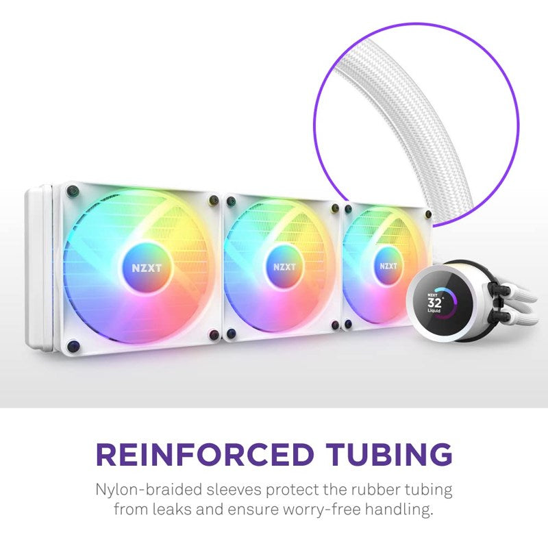 NZXT Kraken 360 RGB 360mm AIO Liquid CPU Cooler with LCD Display - White