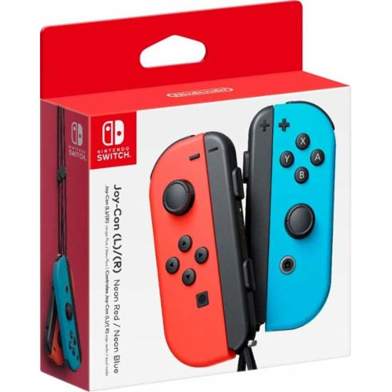Nintendo Joy-Con Pair Wireless Controllers With Snipperclips for Nintendo Switch - Neon Red/Neon Blue