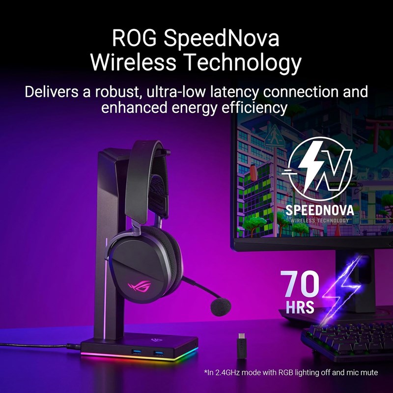 Asus ROG Pelta Wireless RGB Gaming Headset For PC, MAC, PS4/PS5, Switch - Black