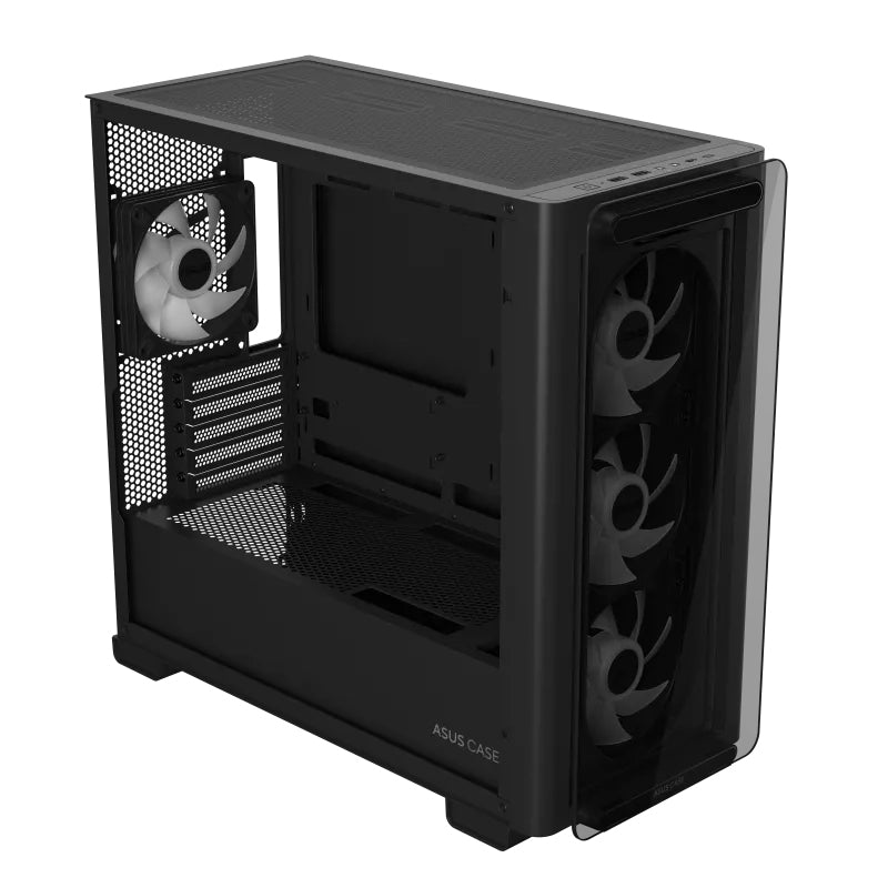 Asus A23 Plus Tempered Glass M-ATX Gaming PC Case (4 ARGB Fans Included)