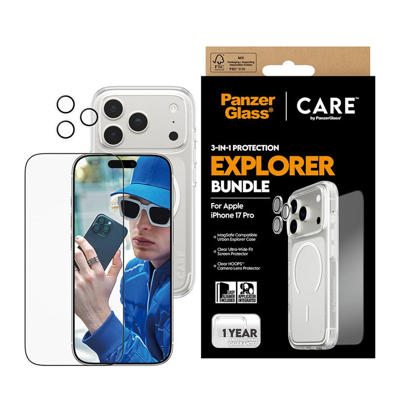PanzerGlass Care iPhone 17 Air / iPhone Pro / iPhone 17 Pro Max 3 in 1 Explorer Bundles