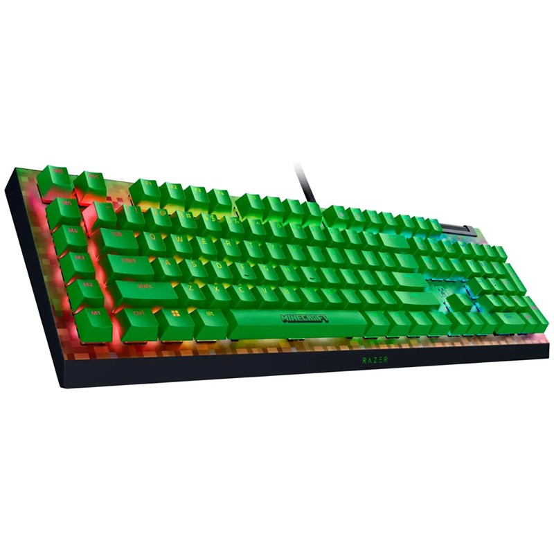 Razer BlackWidow V4 X Mechanical Gaming Keyboard with Razer Chroma RGB (Green Switch) - Minecraft Edition