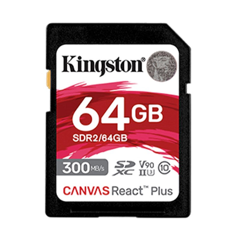 Kingston Canvas React Plus SDXC UHS-II 300R/260W U3 V90 for Full HD/4K/8K