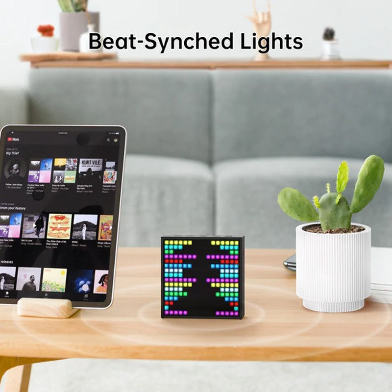 Divoom Timebox Evo Pixel Art Bluetooth Speaker With 16x16 LED Animation Display, App Control & Bedside Alarm Clock - Black