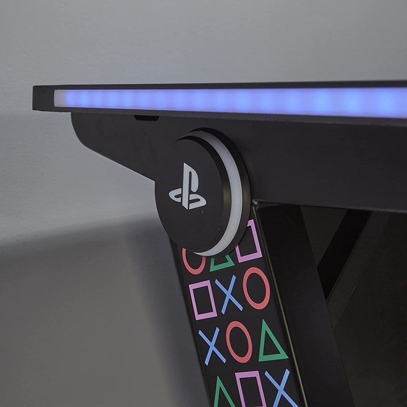 Andaseat LUNA Series Large Gaming Chair - Black/Red with X-Rocker Sony PlayStation - Borealis PC Gaming Desk with LED's