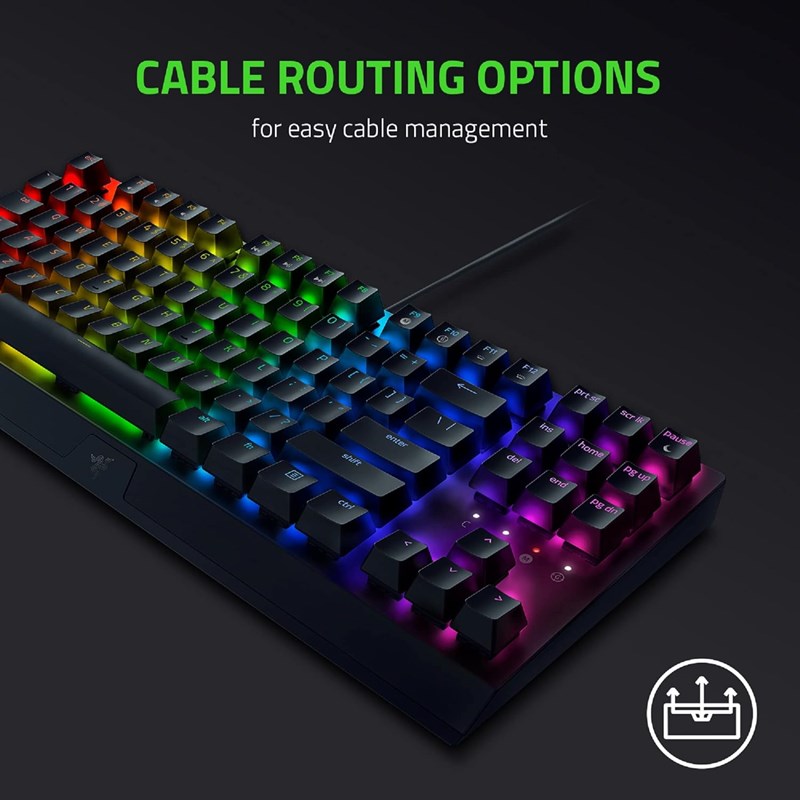 Razer BlackWidow V3 TKL 80% Compact Mechanical Gaming Keyboard with Razer Chroma RGB (Green Switch) - Black (US Layout)