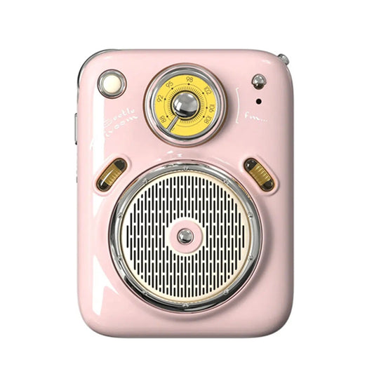 Divoom Beetles Mini Cute Portable Bluetooth, Wireless Smart Speaker With FM Radio, TF Card - Pink