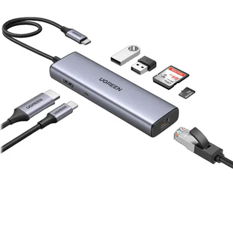 يوجرين 7 في 1 محور يو اس بي سي (4K@30 هرتز اتش دي ام اي ، RJ45 إيثرنت)