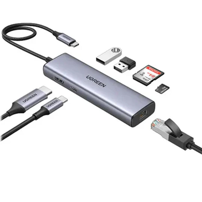 يوجرين 7 في 1 محور يو اس بي سي (4K@30 هرتز اتش دي ام اي ، RJ45 إيثرنت)
