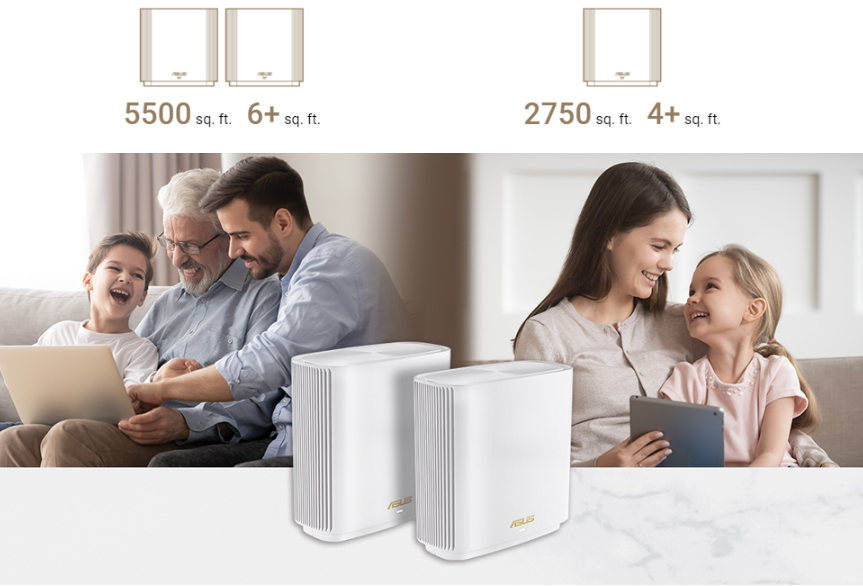 ASUS ZenWiFi AX XT8 - AX6600 Whole-Home Tri-band Mesh Wi-Fi 6 System 1 Pack - White