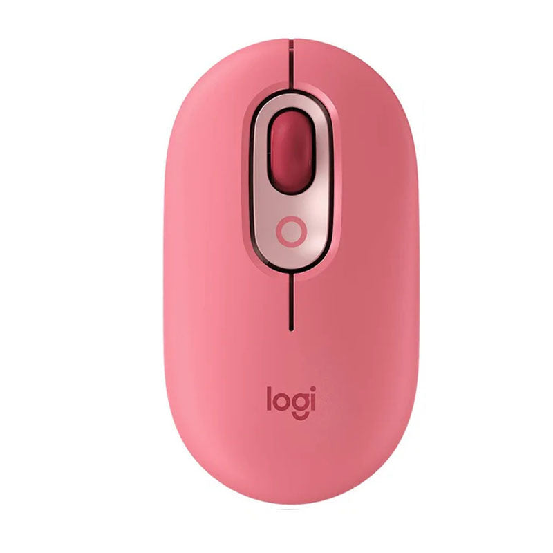 Logitech POP with Emoji Wireless/Bluetooth Mouse-Pink