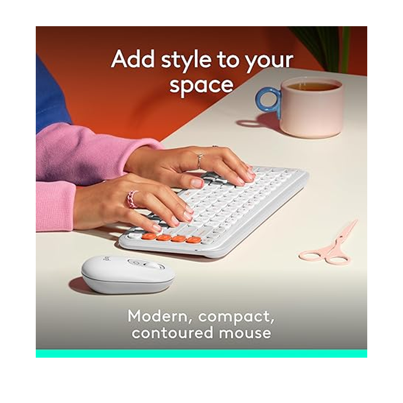 Logitech POP Mouse with Emoji - Off White