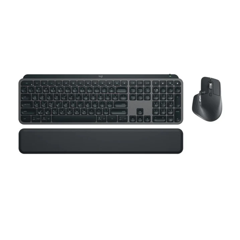 Logitech MX Keys S Combo (3 in 1) MX Master, 3S MX Keys & MX Palm Rest, Wireless Keyboard, Mouse & Palm Rest (English/Arabic) - Graphite