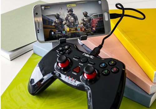 Havit HV-G103 OTG Joystick Wired Game Controller - Black/Red