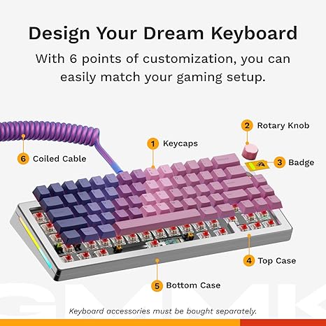 Glorious GMMK 3 HE 75% Prebuilt Wired Mechanical Gaming Keyboard - White (Arabic Layout)