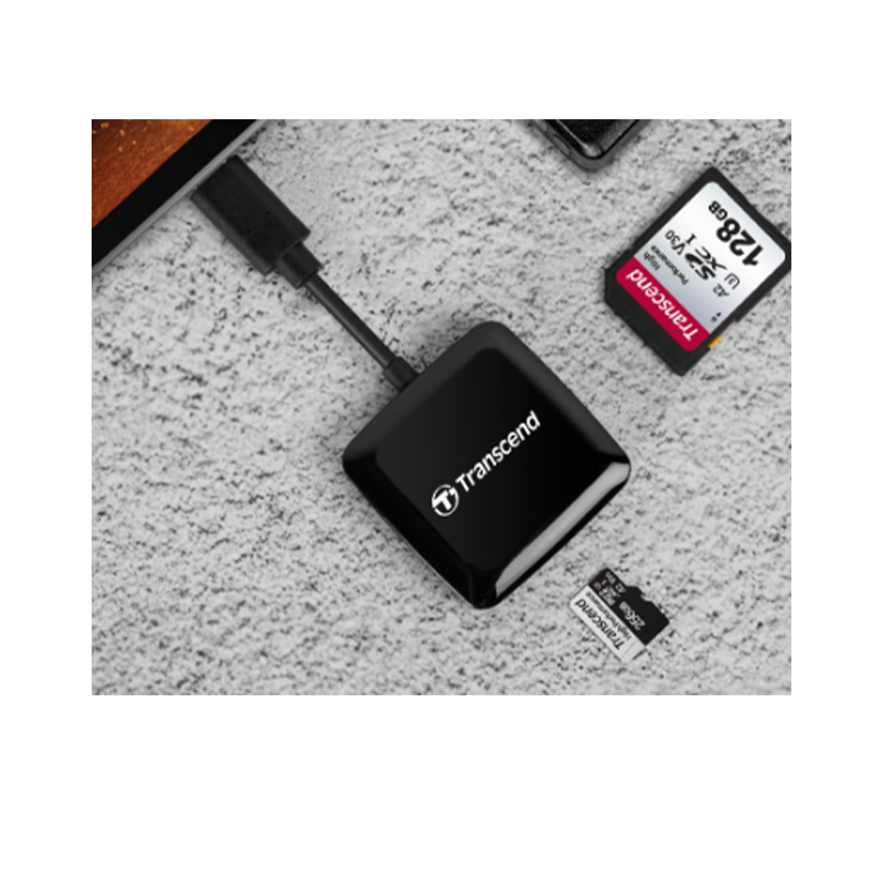 Transcend TS-RDC3 USB 3.2 USB Type-C Multifunctional Card Reader - Black