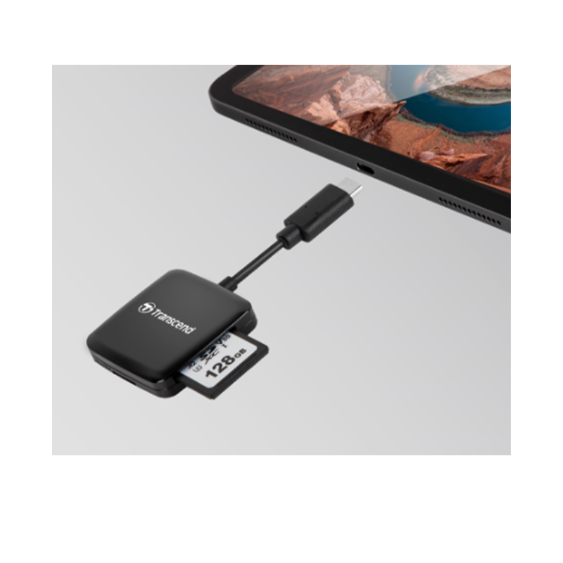 Transcend TS-RDC3 USB 3.2 USB Type-C Multifunctional Card Reader - Black