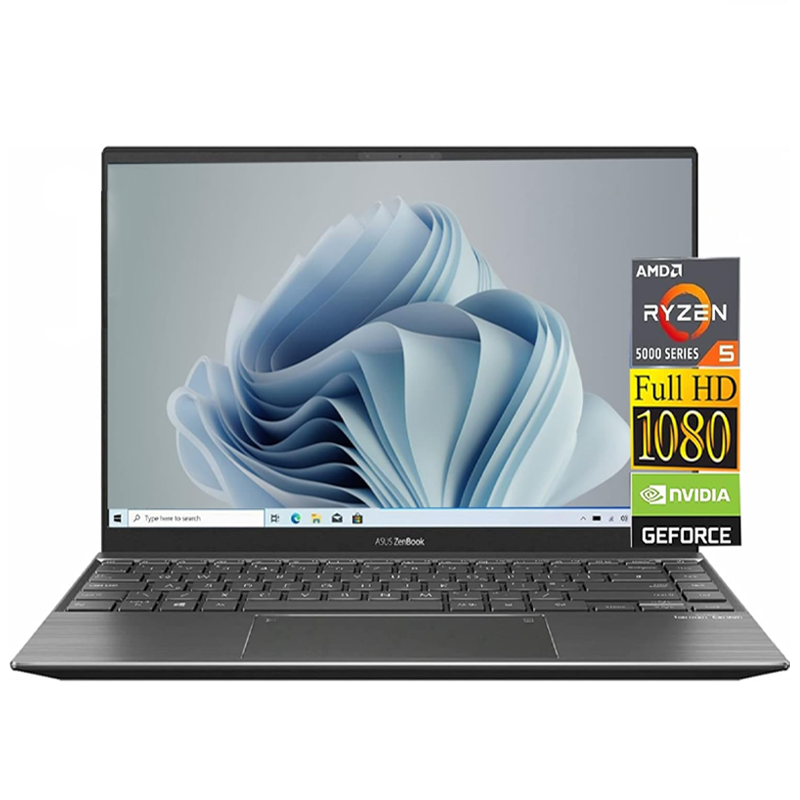 Asus Zenbook 14'' FHD Laptop, AMD Ryzen 5 5500U, 6-Cores, Up-to 4 GHz, 8 GB DDR4 RAM, 512 GB PCle SSD, NVIDIA GeForce MX450 Graphics, With Office 2024 Pre-installed - English Keyboard