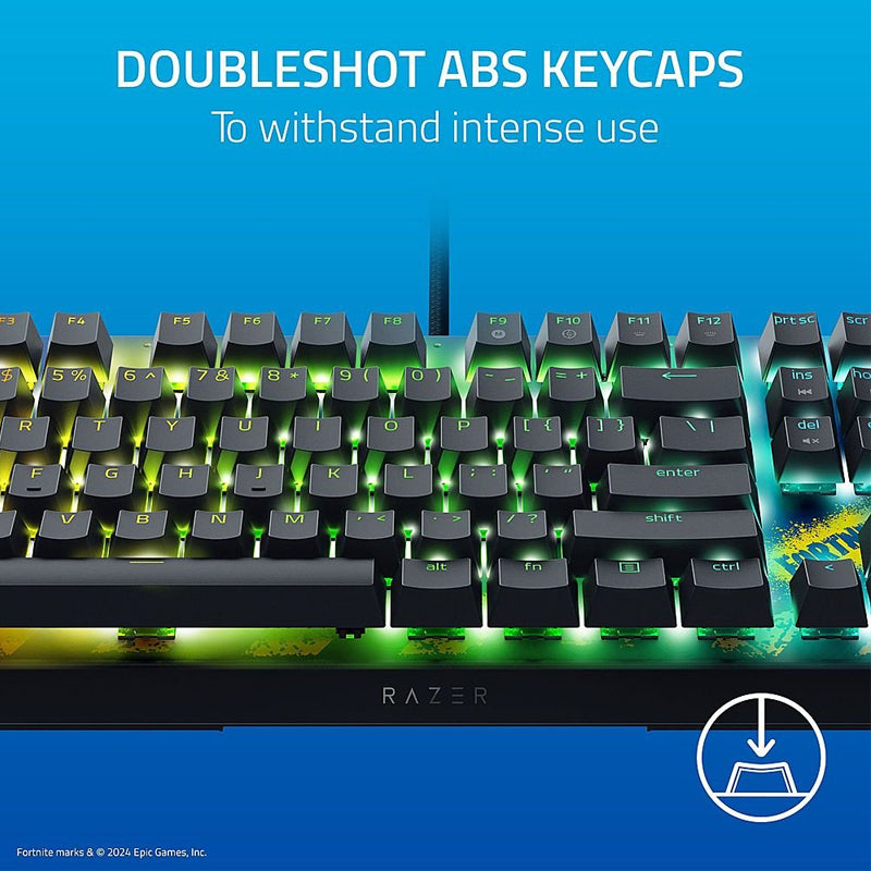 Razer BlackWidow V4 X Wired Mechanical Gaming Keyboard with Razer Chroma RGB (Yellow Switch) - Fortnite Edition (US Layout)
