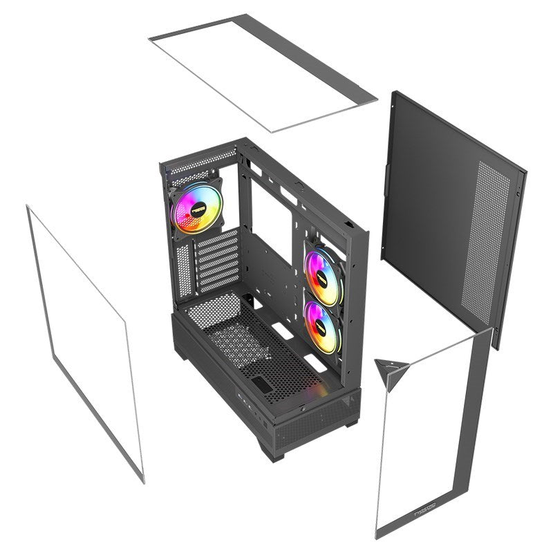 Ryzen 5 Gaming PC, Ryzen 5 9600X, RTX 5070 12GB, Windows 11 Pro with Asus Gaming Monitor and 4in1 Gaming Monitor